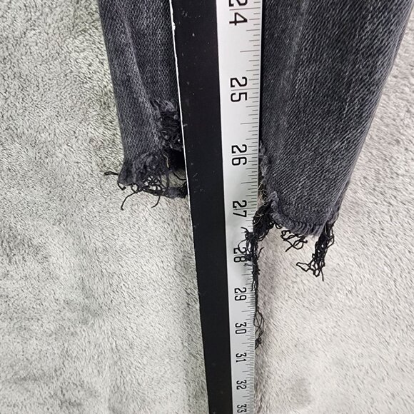 Womens Black American Eagle Super Hi Rise Jegging Crop Jeans Distressed Size 000 - Picture 9 of 10